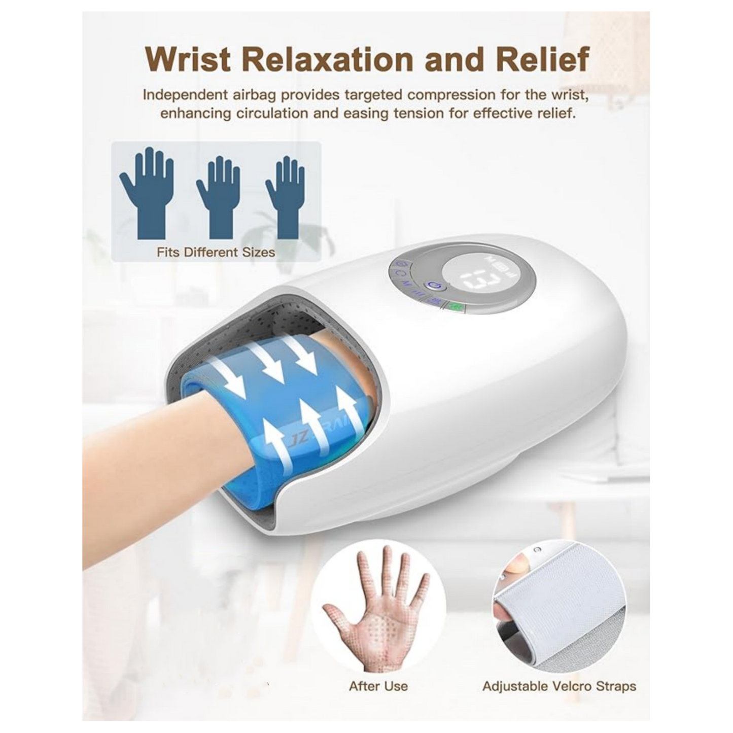 HAND MASSAGER WITH HEAT AND PRESSURE: Valentine's Day Gift: For Her and Him - Hand and wrist massage with palm kneading rollers - Relieves arthritis, carpal tunnel fatigue