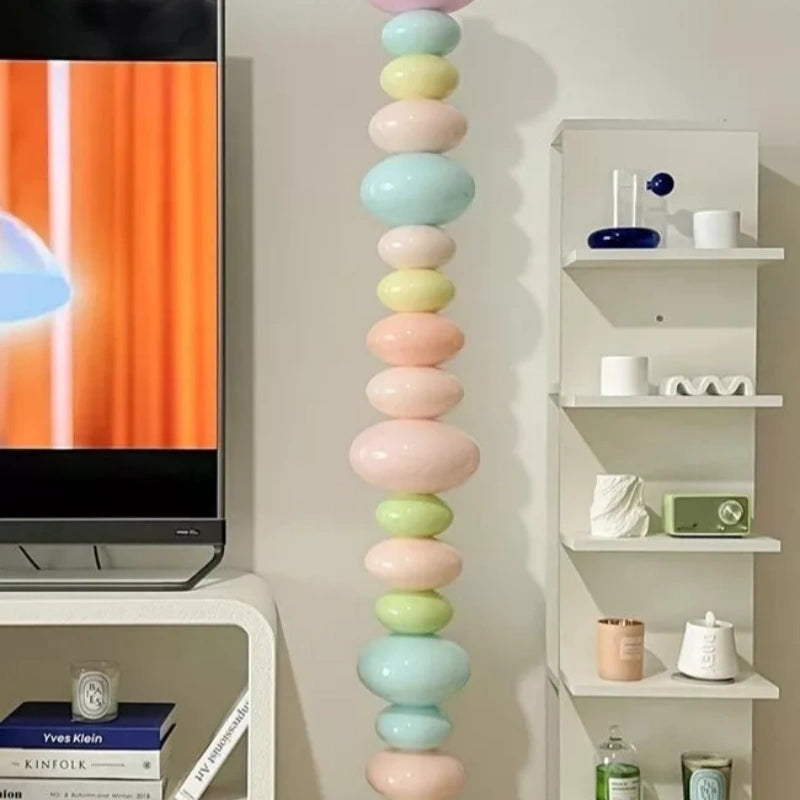 Candy Rainbow Glass Macaron Pebble Stack Cute Floor Lamp Spectacular